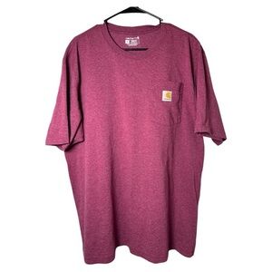 Carhartt Men's Maroon Pocket T-Shirt large